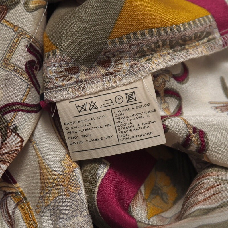 MI3340*VINTAGE Италия производства Salvatore Ferragamo шелк 100% животное /botanikaru принт длинный рукав блуза рубашка XS