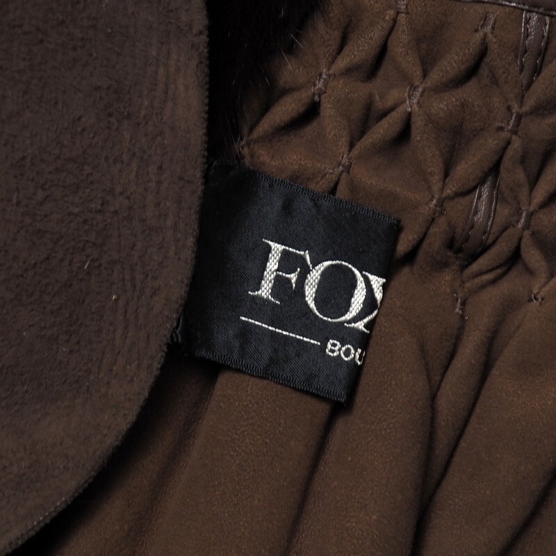 MI3368* двусторонний FOXEY Foxey норка flair меховое пальто A линия длинный длина замша кожа пальто чай M~L соответствует длина одежды : примерно 103cm