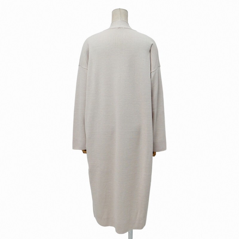 MI3659〇ヴェルメイユパーイエナ VERMEIL par iena*ニット ロングカーディガン*ドロップショルダー*ボタンレス*ライトベージュ系_画像2