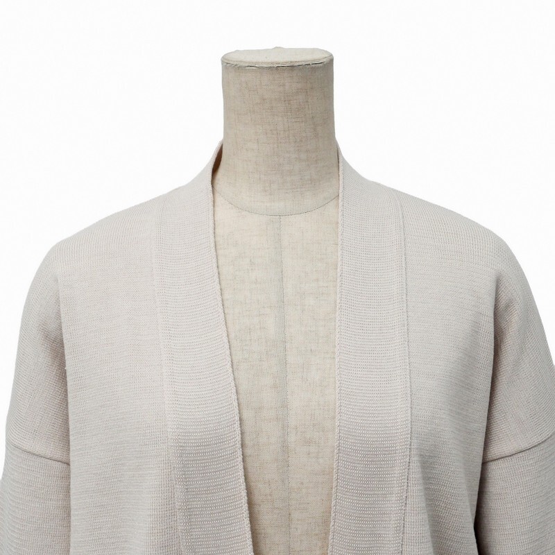 MI3659〇ヴェルメイユパーイエナ VERMEIL par iena*ニット ロングカーディガン*ドロップショルダー*ボタンレス*ライトベージュ系_画像4