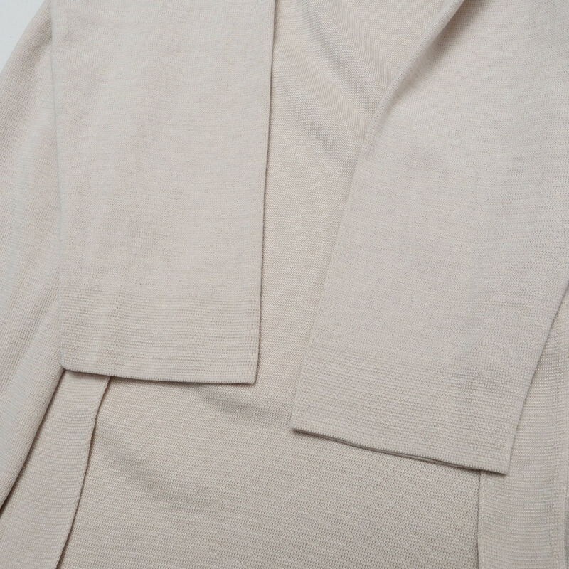 MI3659〇ヴェルメイユパーイエナ VERMEIL par iena*ニット ロングカーディガン*ドロップショルダー*ボタンレス*ライトベージュ系_画像5