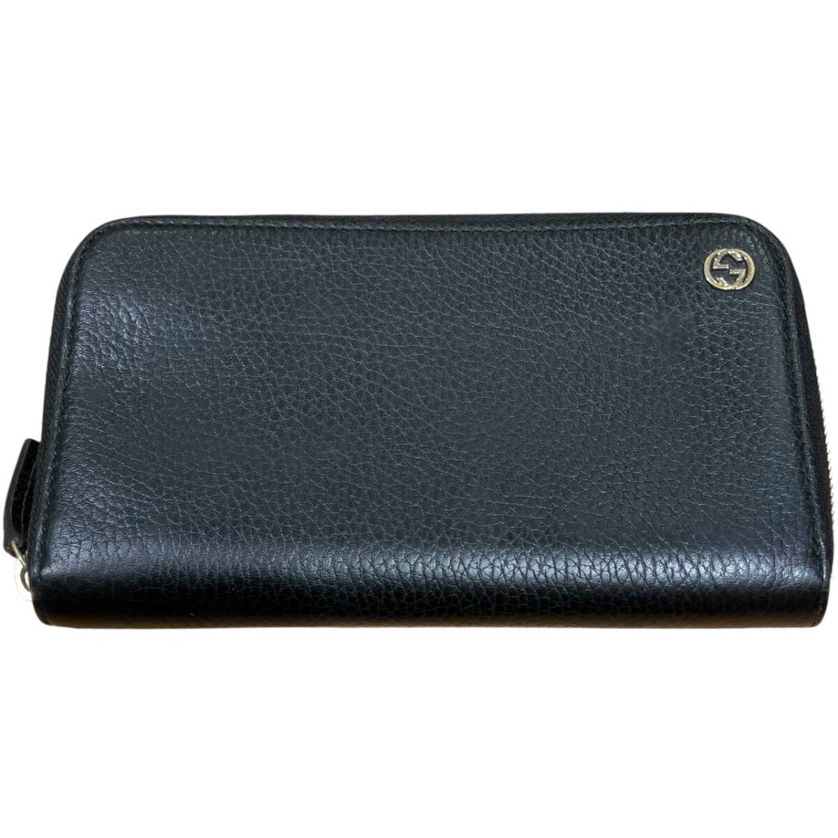 GUCCI グッチ 長財布 ジッピーウォレット レザー GG ブラック系_画像1