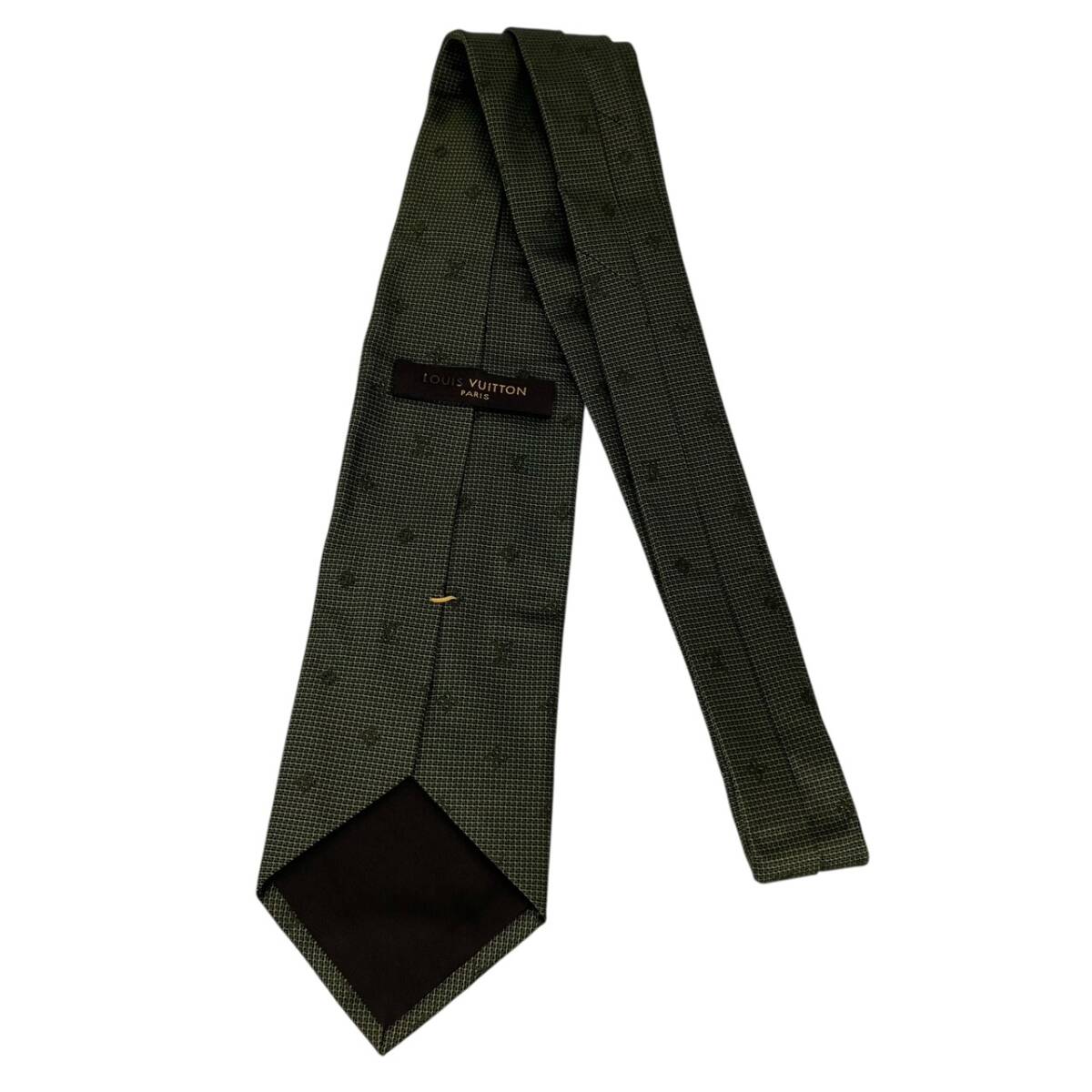 ○ LOUIS VUITTON ルイヴィトン ネクタイ グリーン系 シルク100% メンズ_画像8