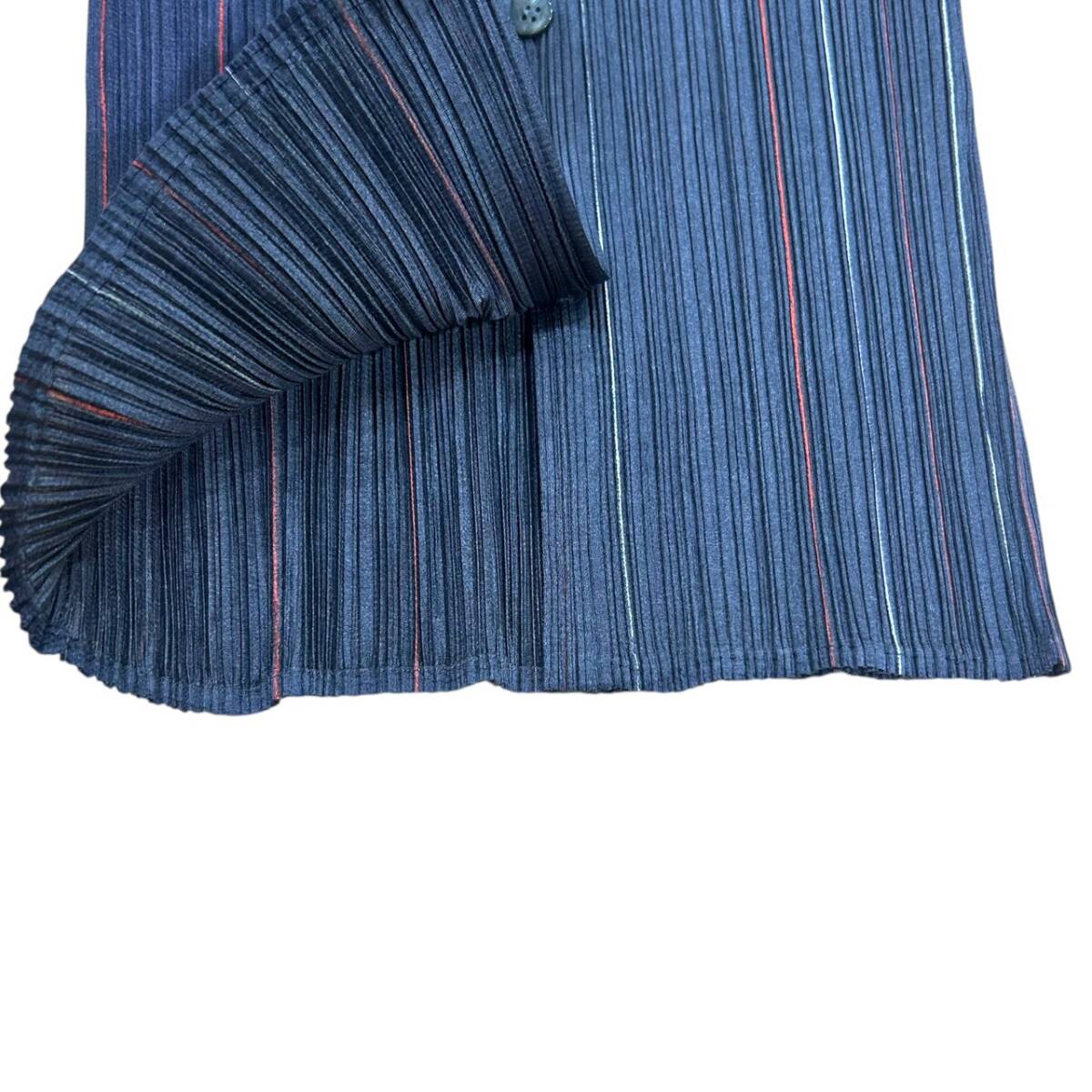 ISSEY MIYAKE イッセイミヤケ プリーツプリーズ シャツ グレー×オレンジ系 レディース 長袖シャツ 4 PP14-JJ795_画像8