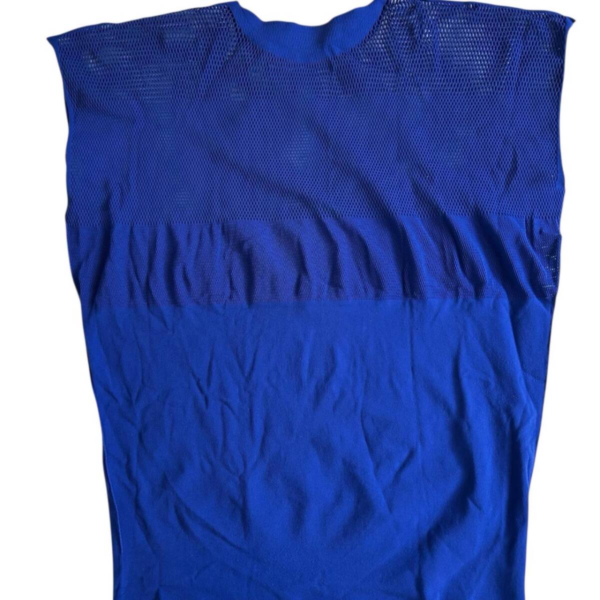 ○イッセイミヤケ PLEATS PLEASE A.POC チュニック ワンピース トップス メッシュ加工 ブルー系 PP51KT942 サイズ表記なし チュニック_画像2