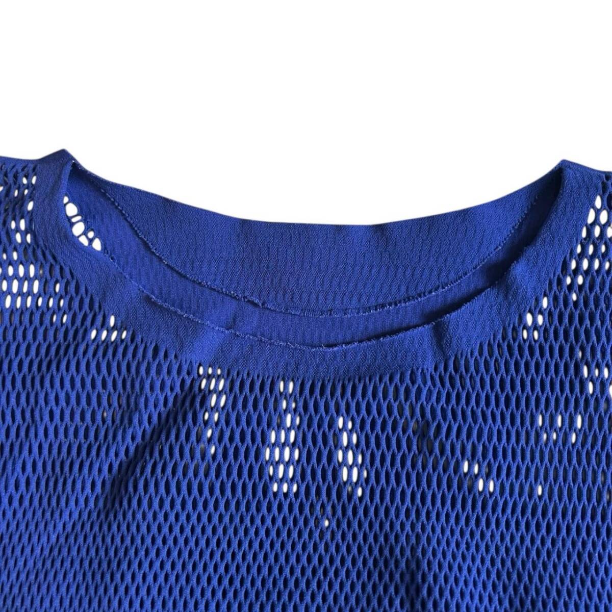 ○イッセイミヤケ PLEATS PLEASE A.POC チュニック ワンピース トップス メッシュ加工 ブルー系 PP51KT942 サイズ表記なし チュニック_画像3