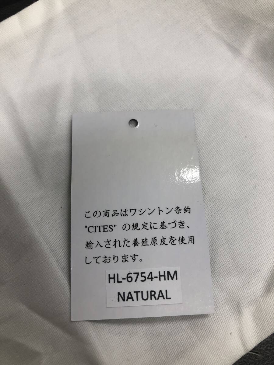 HB5398　ヒマラヤ クロコダイル 長財布 ラウンドファスナー ワニ革 レザー NATURAL 小銭入れあり 専用袋・箱付き 未使用品_画像10