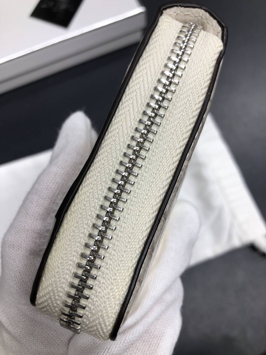 HB5398　ヒマラヤ クロコダイル 長財布 ラウンドファスナー ワニ革 レザー NATURAL 小銭入れあり 専用袋・箱付き 未使用品_画像5