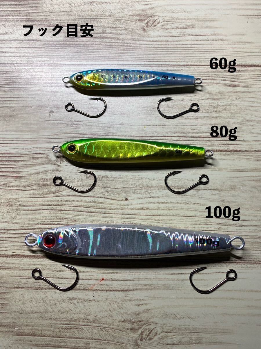 ルアー用 メタルジグ用 シングルフック #1 20本 SLJ シーバス 青物_画像2