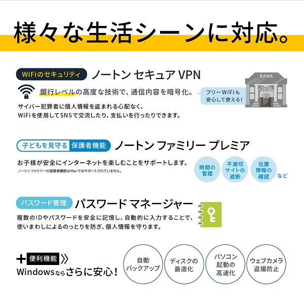 即納 ノートン 360 デラックス 1年3台版 (ダウンロード版) 国内正規品 最新版　メーカー公式サポート有　セキュリティ ソフト _画像3