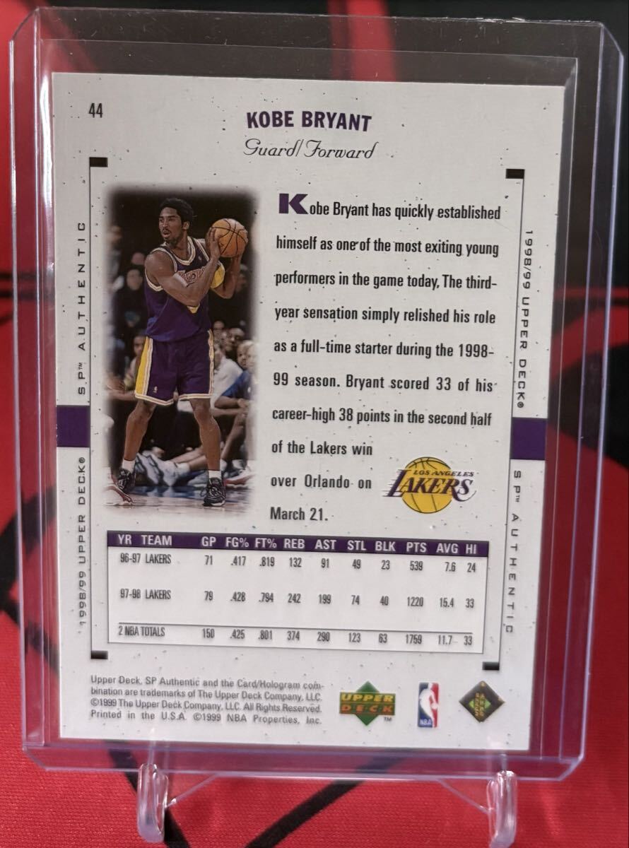 1998-1999 Upper Deck SP Authentic #44 Kobe Bryant Lakers_画像2
