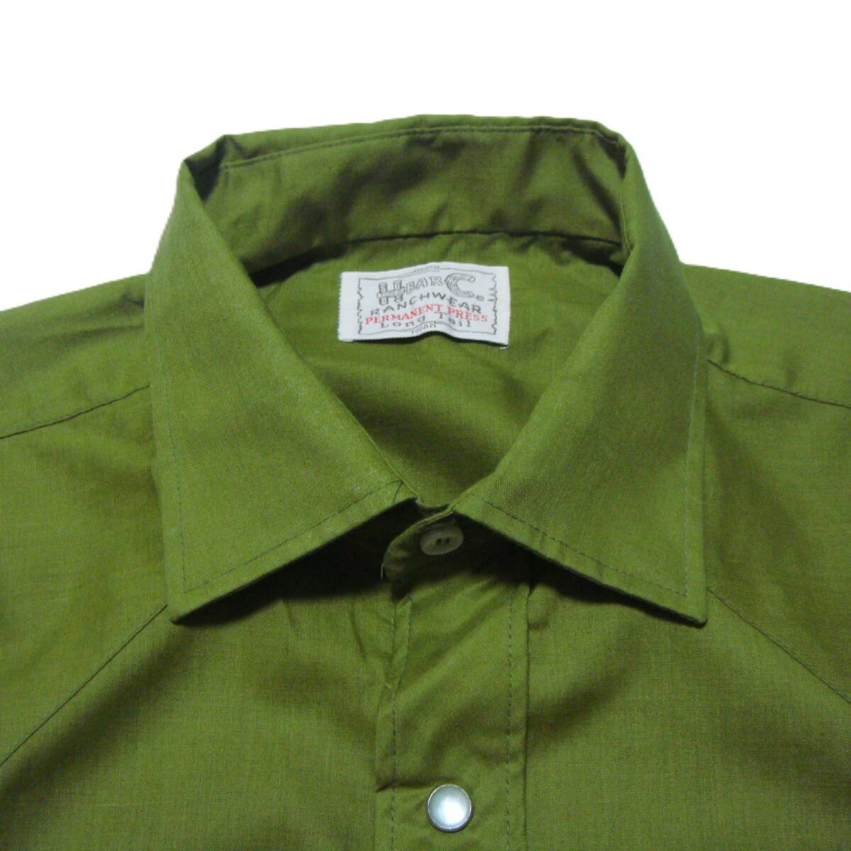 ■ H BAR C 【 80s ショートポイントカラー ^^ ウエスタンシャツ L 】 VINTAGE ビンテージ HBARC アメリカ古着 o11■_画像3