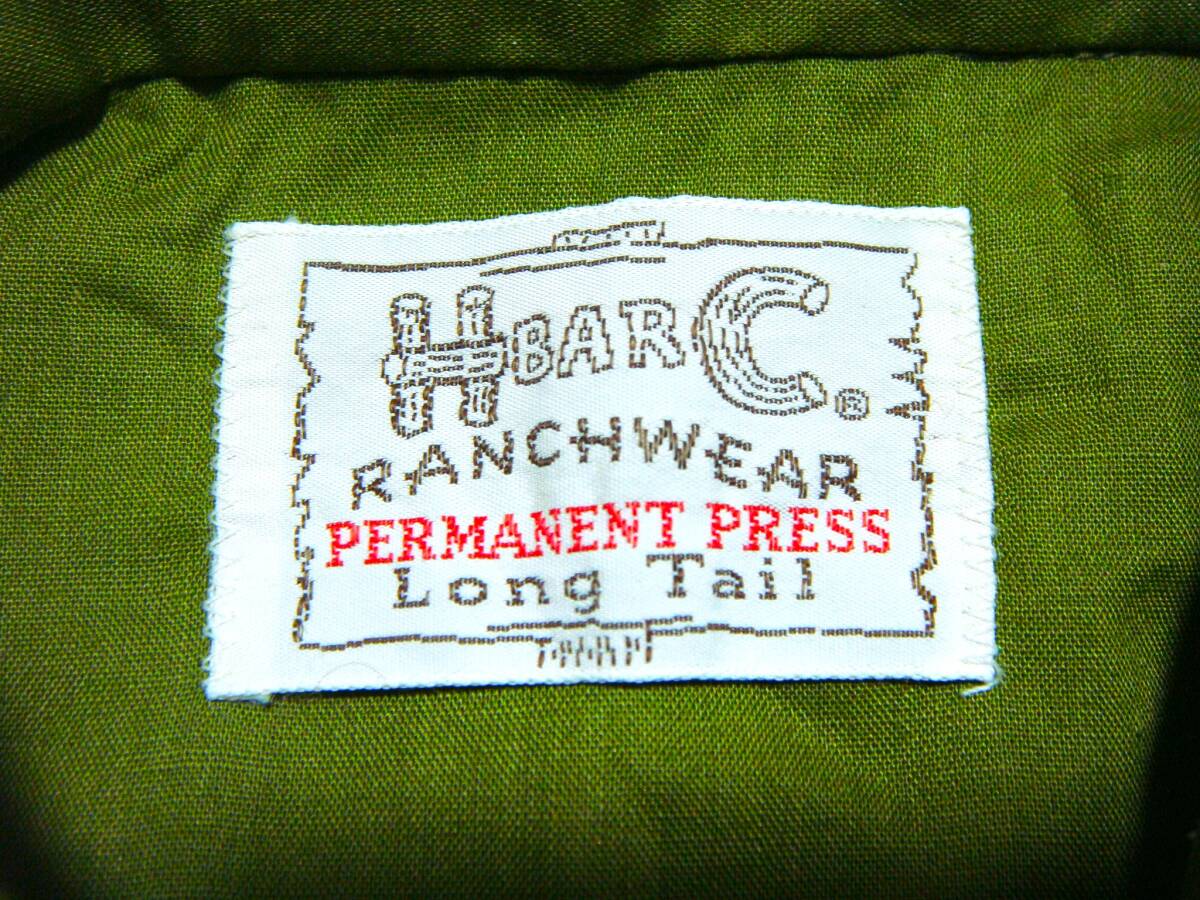 ■ H BAR C 【 80s ショートポイントカラー ^^ ウエスタンシャツ L 】 VINTAGE ビンテージ HBARC アメリカ古着 o11■_画像10