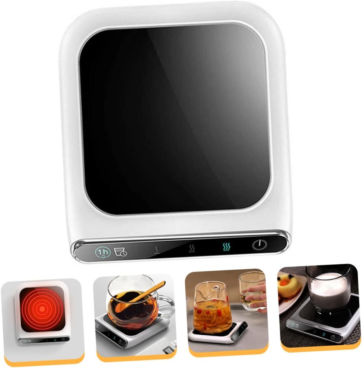 カップウォーマー 保温 USB給電 マグカップ 耐熱ガラス 温度調節 3段階 PI加熱 デスク用 コンパクト 在宅ワーク おしゃれ 薄型_画像9