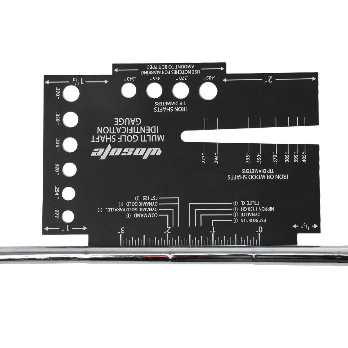 【多機能】ゴルフシャフトゲージ 薄型0.1cm 両面表示 ウッド・アイアン対応 シャフト径測定ツール ミリ インチ シャフトカット用_画像8