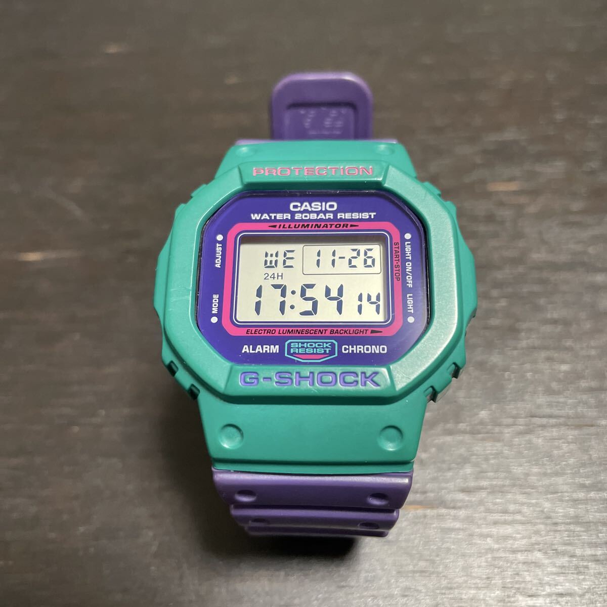 CASIO G-SHOCK DW-5600TB グリーン パープル 稼働品 現状 _画像1