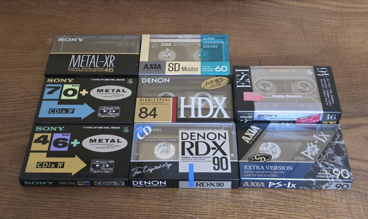 SONY DENON AXIA metal, Hi Posi, обычный кассетная лента разнообразные 9шт.