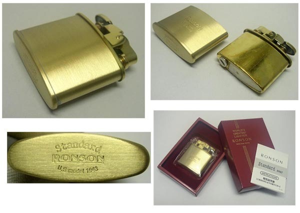送料270円～新品正規品 RONSON(ロンソン)Standard(スタンダード)R02-1031(真鍮無垢ブラスサテン)オイルライター(日本製)フリント式 真鍮製_画像4