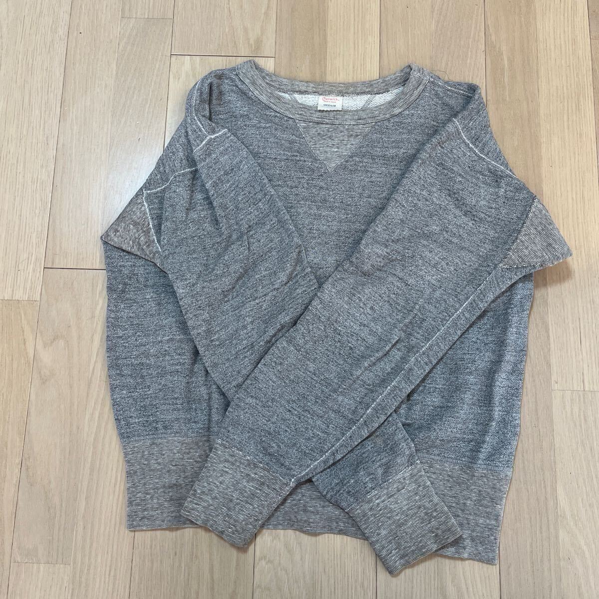 cheswick スウェット 両V グレー　リブ長_画像3