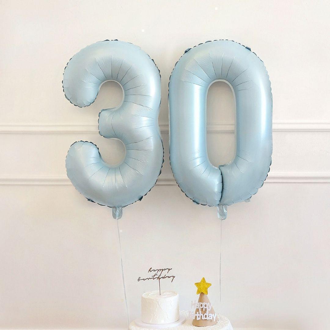 ミルキーブルー 　4　数字　ナンバーバルーン　誕生日　お祝い　記念日　32インチ　行事　イベント　パーティ　風船　ベビー　バースデイ　_画像3