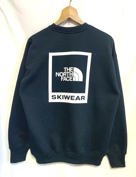 ☆美品　THE NORTH FACE ノースフェイス　SKIWEAR BACK SQUARE LOGO CREW スキーウェア スクエアロゴ 裏起毛クルーネックスウェット S_画像1