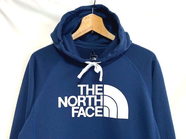 ☆美品 THE NORTH FACE ノースフェイス COLOR HEATHERED SWEAT HOODIE ハーフドームロゴ 裏毛スウェット プルオーバーフーディ ネイビー_画像2