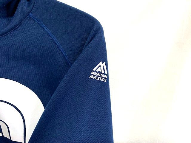 ☆美品 THE NORTH FACE ノースフェイス COLOR HEATHERED SWEAT HOODIE ハーフドームロゴ 裏毛スウェット プルオーバーフーディ ネイビー_画像3