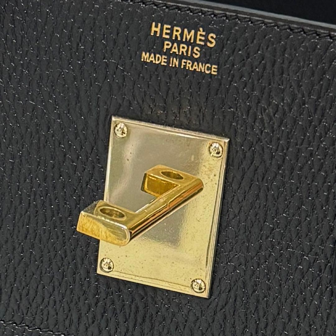 40563 美品 HERMES エルメス オータクロア45 アルデンヌ ブラック_画像6