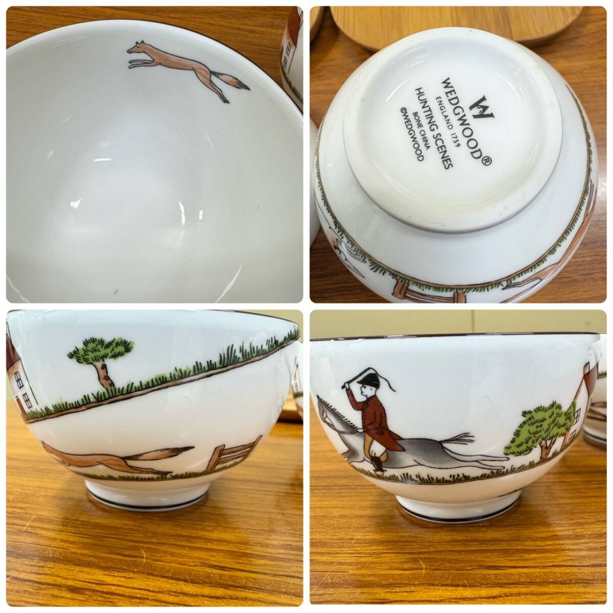 WEDGWOOD ウェッジウッド HUNTING SCENES ハンティングシーン 5点 まとめ ティーポット ジャパニーズティーカップ&ソーサー 湯呑み_画像8