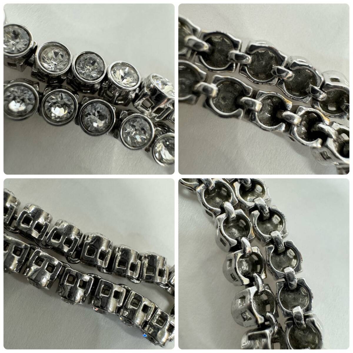 [1 иен старт!] Swarovski Swarovski теннис браслет crystal rhodium покрытие циркон б/у оригинальная коробка иметь аксессуары 