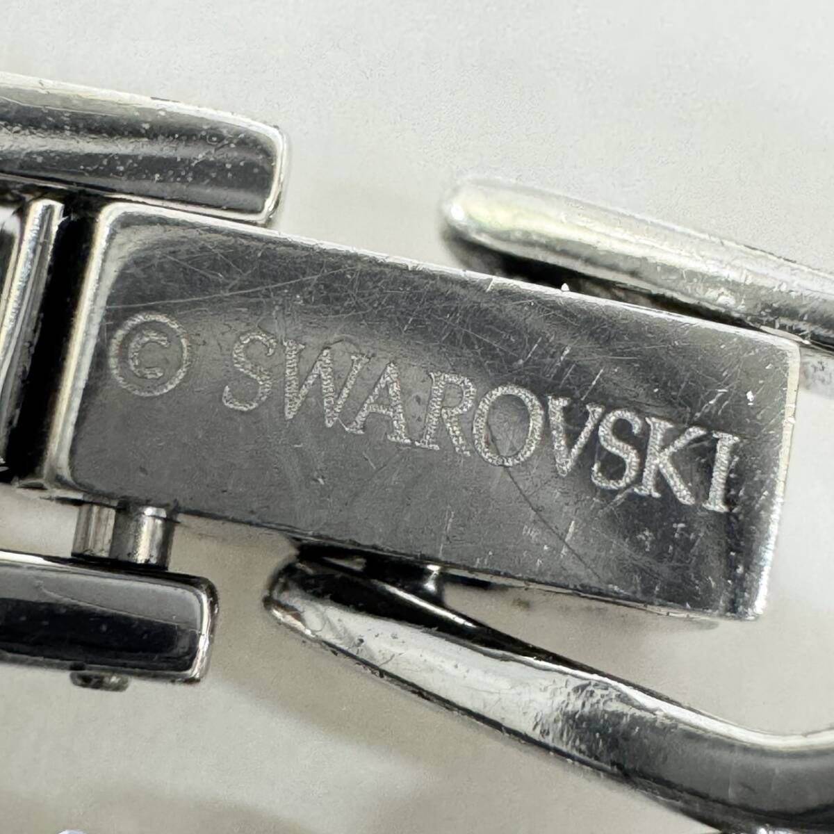 [1 иен старт!] Swarovski Swarovski теннис браслет crystal rhodium покрытие циркон б/у оригинальная коробка иметь аксессуары 