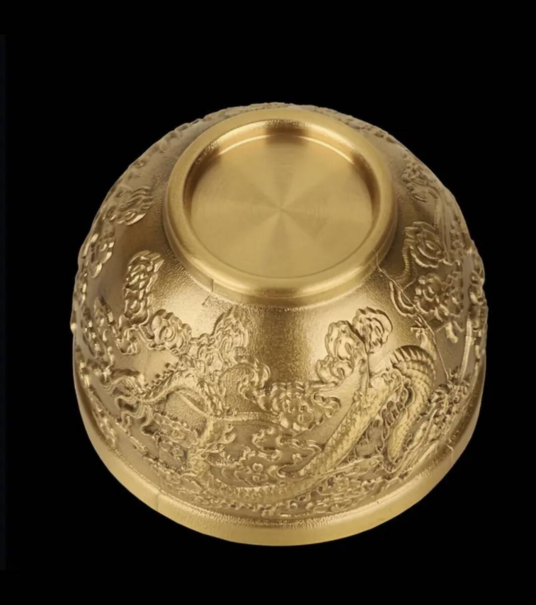 銅製 【龍と鳳凰 金運招き鉢 湯呑み お猪口 酒器】 風水 金運UP 縁起物 真鍮 おりん 鈴 仏教 法事 仏壇 癒し シンキングボウル ヒーリング_画像5