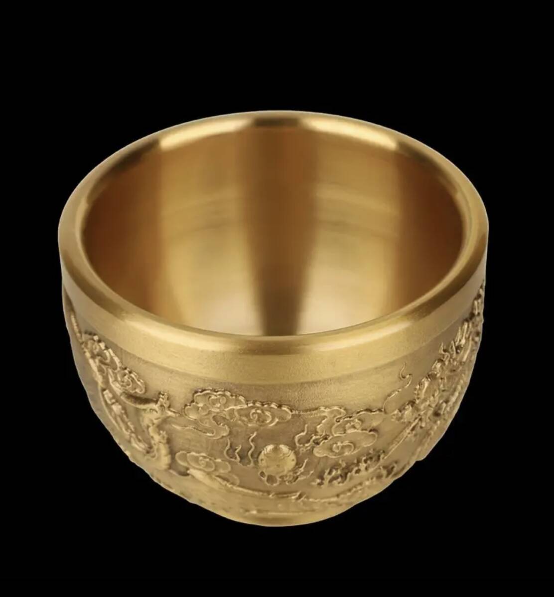 銅製 【龍と鳳凰 金運招き鉢 湯呑み お猪口 酒器】 風水 金運UP 縁起物 真鍮 おりん 鈴 仏教 法事 仏壇 癒し シンキングボウル ヒーリング_画像7