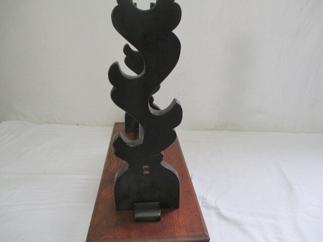 #TAA404# времена меч ../ общий keyaki под дерево материал / выдвижной ящик имеется /.. ... резьба по дереву /. глаз узор / высота 40cm