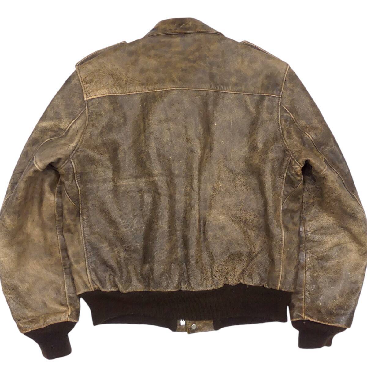 即決★アメリカ製 Schott★メンズ L レザーフライトジャケット ショット 40 茶 I-S-674-M-S 70s vintage G-1 A-2_画像3