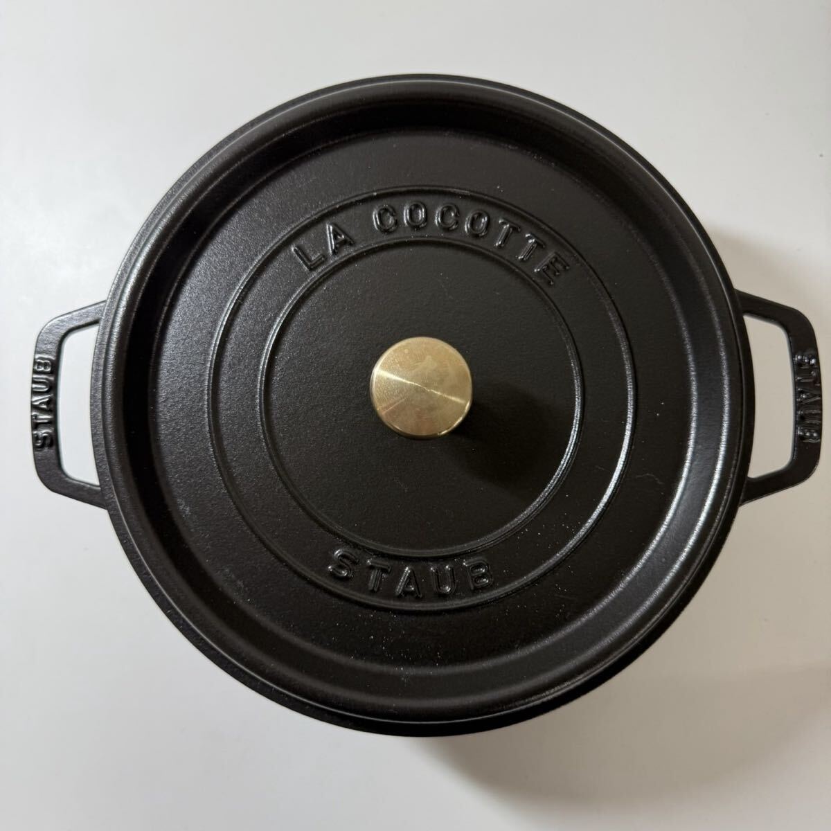 STAUB( -тактный ub) раунд ko раскладушка 26. сигнал low кастрюля черный текущее состояние товар |1 иен старт 