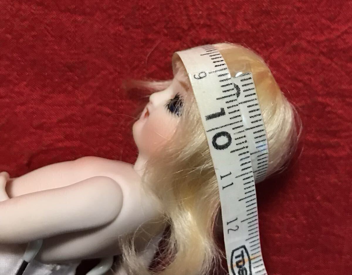 シェリルメイちゃんのドレスセット淡いピンク二色使い スーツスタイル13㎝前後用 ビスクドールドレス　ミニョネットドレス_画像10