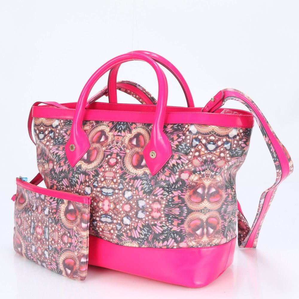 1円 極美品 ブルガリ ホログラムシール マシュー ウィリアムソン 2WAY トート バッグ 斜め掛け 肩掛け ショルダー A4 レディース EUE BY2-9_画像2