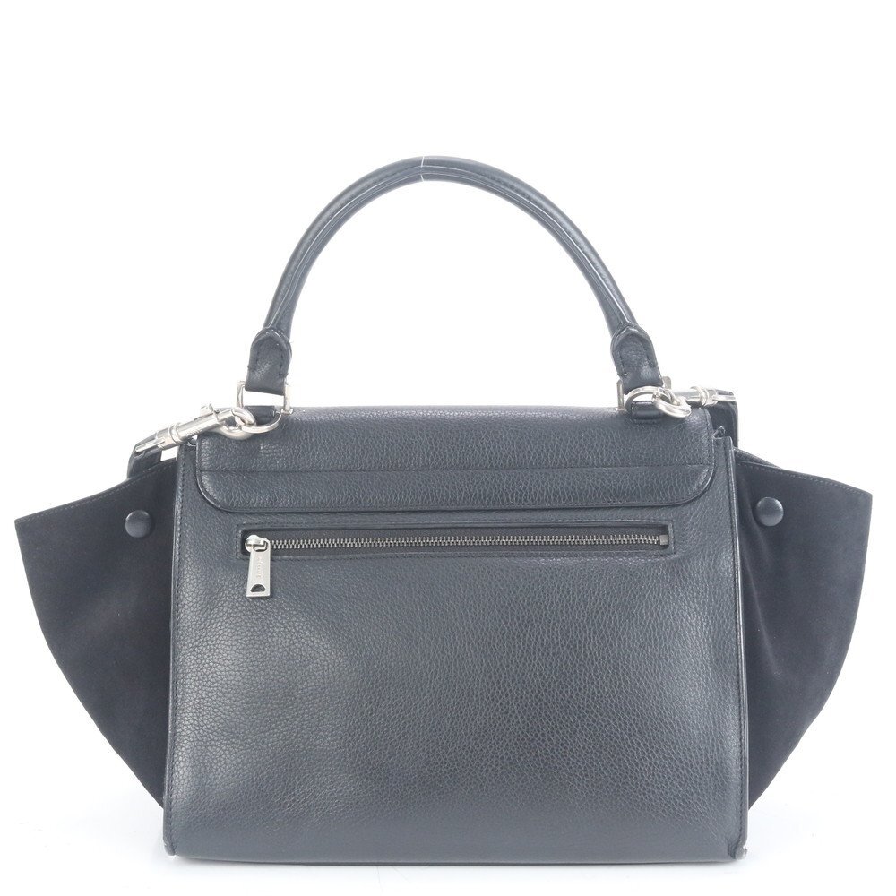 1円■極美品■セリーヌ■トラペーズ スモール レザー 2WAY ショルダーバッグ 肩掛け トート ハンド ブラック 黒 レディース ECE CN4-4_画像4