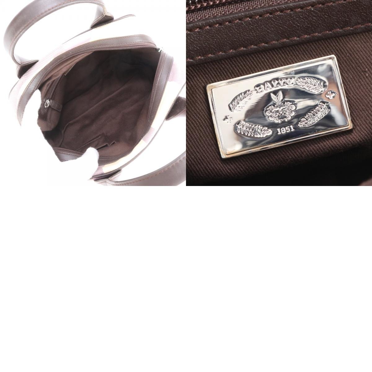 ■美品■バリー■コントロールカード付■Bロゴ パープル キャンバス レザー ハンドバッグ トート レディース RUM CK25-2_画像10