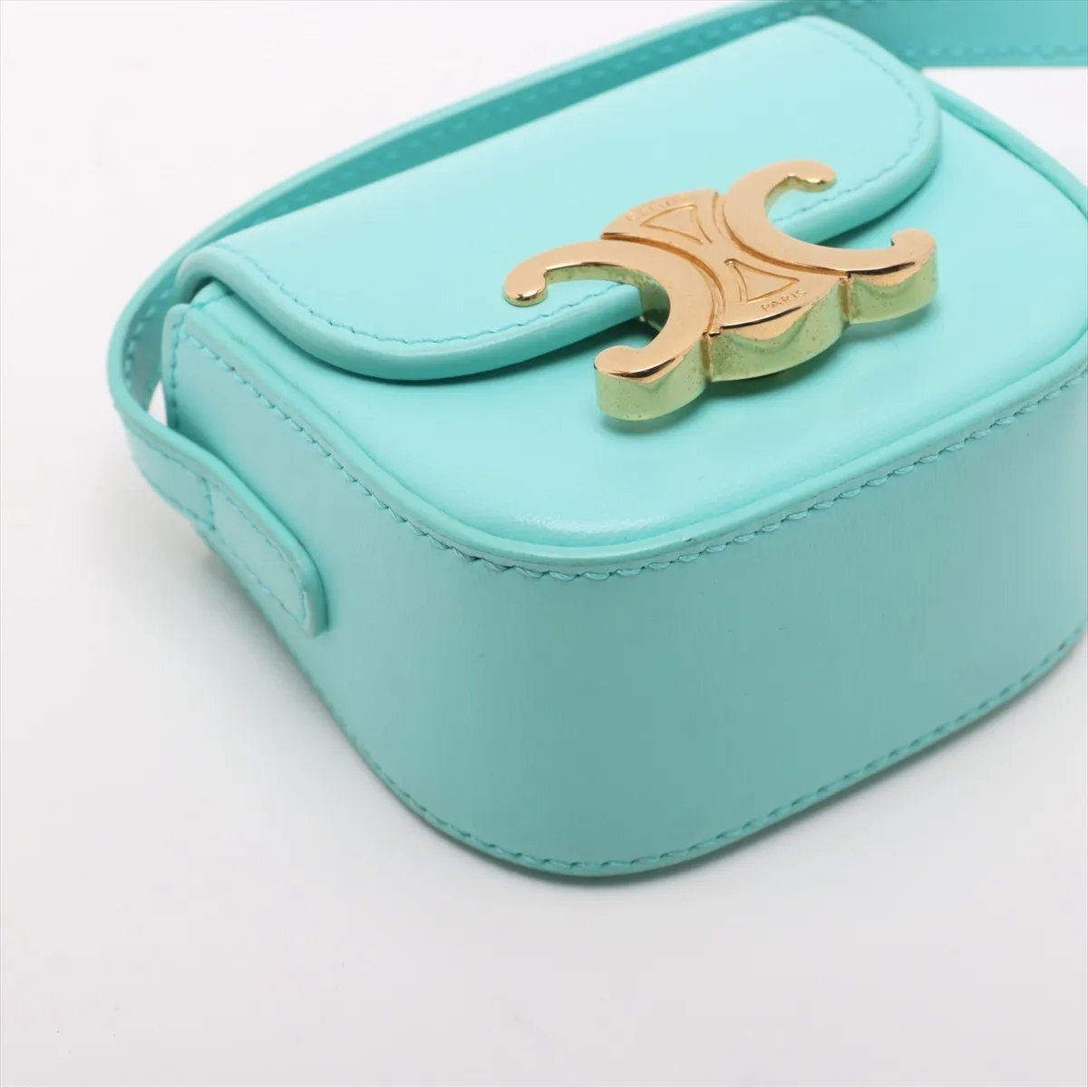 1円■極美品■セリーヌ■ミニ トリオンフ レザー ショルダーバッグ 斜め掛け ハンド トート レディース MMM DA52-10_画像4