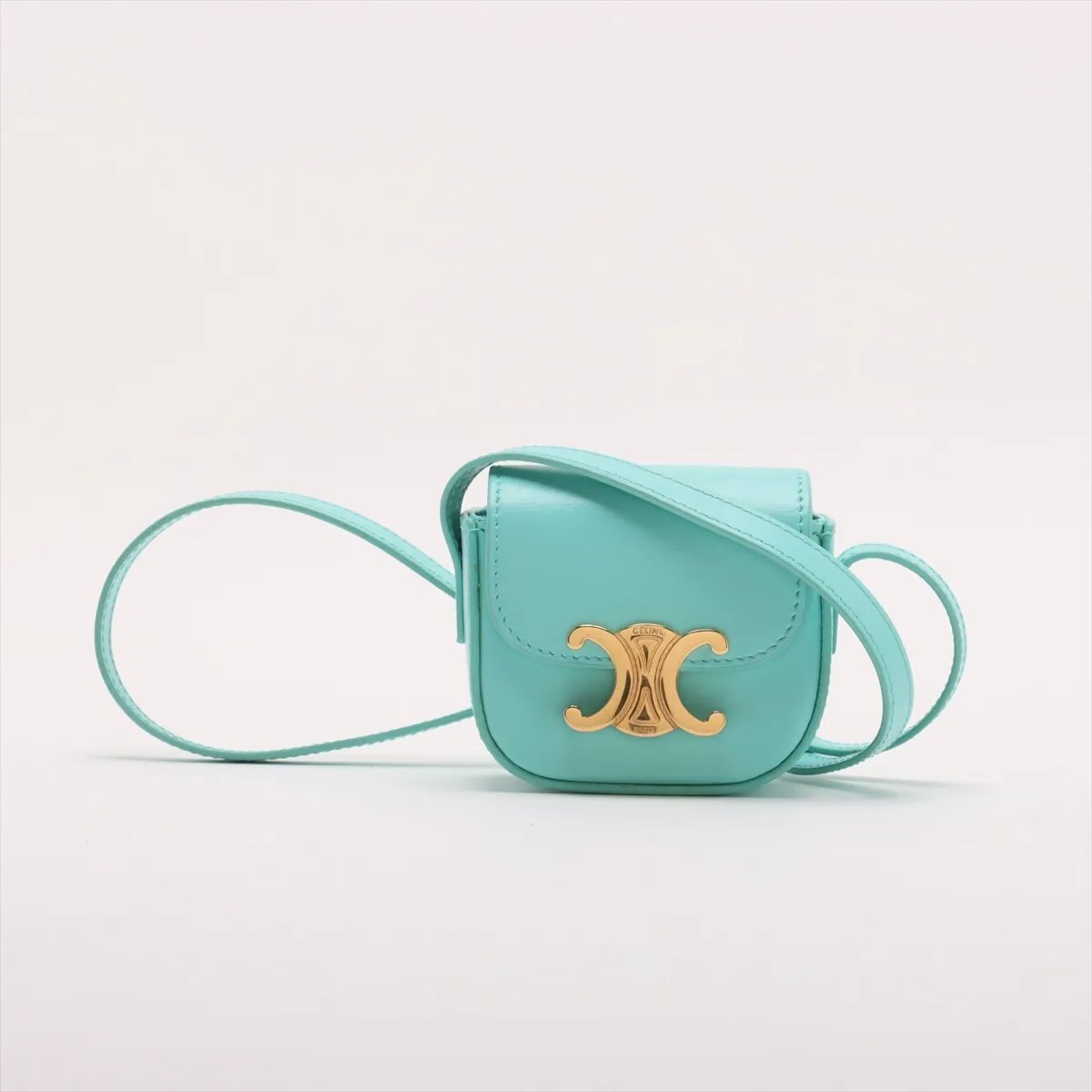 1円■極美品■セリーヌ■ミニ トリオンフ レザー ショルダーバッグ 斜め掛け ハンド トート レディース MMM DA52-10_画像1