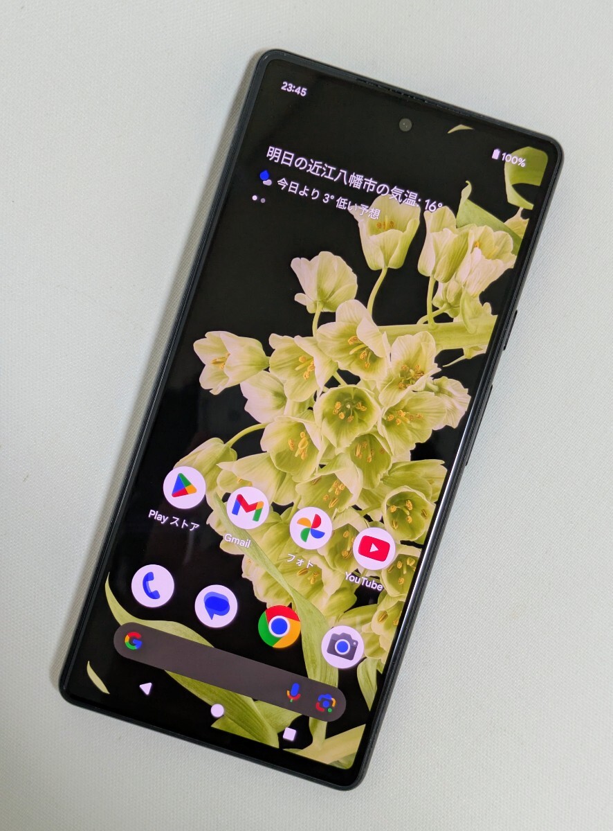 美品 Google Pixel6 ソータシーフォーム 128GB 判定◯ SIMロック解除済 SIMフリー au スマートフォン Sorta Seafoam android_画像1