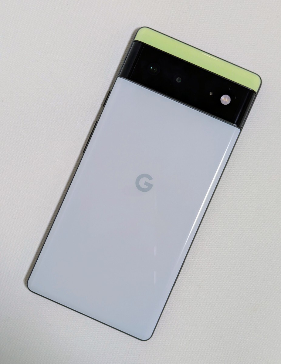 美品 Google Pixel6 ソータシーフォーム 128GB 判定◯ SIMロック解除済 SIMフリー au スマートフォン Sorta Seafoam android_画像2