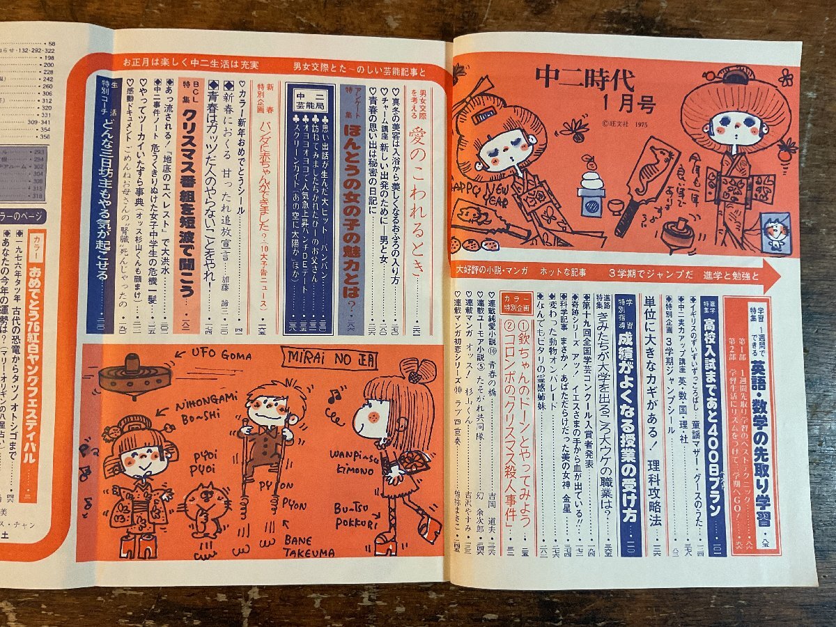 XX-6586■送料込■中二時代 1976年1月 冬休み 英語 数学 理科 歴史 地理 情報誌 本 雑誌 写真 古本 冊子 印刷物 412P/くISら_画像3