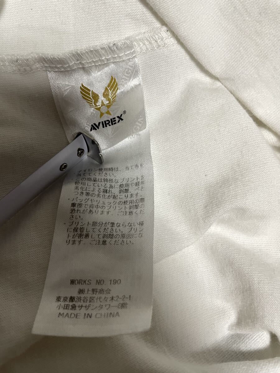 ① 美品 M AVIREX アヴィレックス アビレックス ロンT 長袖 シャツ Tシャツ アウター ALPHA アルファ ジャケット MA-1 L XL アウター 白 黒_画像8