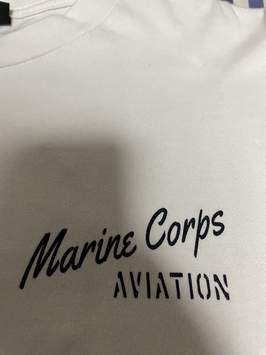 ② 美品 M AVIREX アヴィレックス アビレックス ロンT 長袖 シャツ Tシャツ アウター ALPHA アルファ ジャケット MA-1 L XL アウター 白 黒_画像3