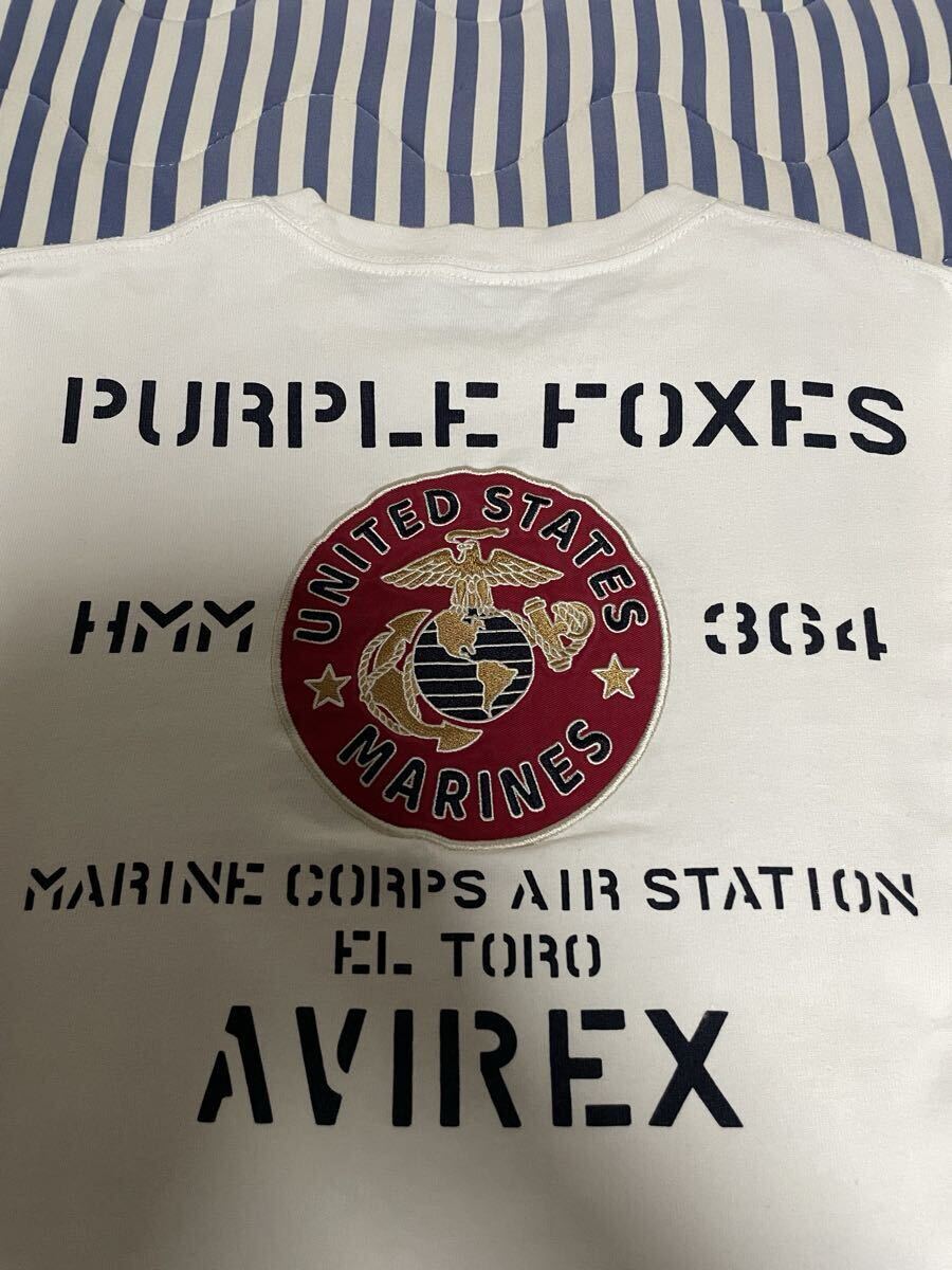 ② 美品 M AVIREX アヴィレックス アビレックス ロンT 長袖 シャツ Tシャツ アウター ALPHA アルファ ジャケット MA-1 L XL アウター 白 黒_画像4