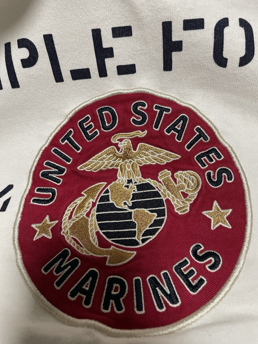 ② 美品 M AVIREX アヴィレックス アビレックス ロンT 長袖 シャツ Tシャツ アウター ALPHA アルファ ジャケット MA-1 L XL アウター 白 黒_画像5