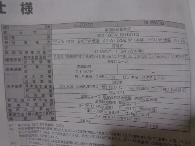 Panasonic 温水洗浄便座 家庭用/ビューティ・トワレ/品番：DL-ESX10-CP/ウォッシュレット/2024年製/取扱説明書付/未使用美品-箱無保管品_画像9
